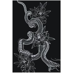 Японский дракон черно-белый Раскраска картина по номерам на холсте Z-MV209 40х60