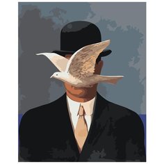 Человек в котелке и птица Раскраска картина по номерам на холсте Z-NA35 40х50