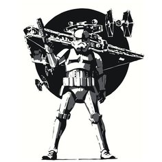 Штурмовик черно-белый Раскраска картина по номерам на холсте Z-NA96 40х50