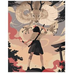 Девочка с катаной аниме Раскраска картина по номерам на холсте Z-MV192 40х50