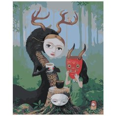 Лесные друзья в масках Раскраска картина по номерам на холсте Z-NA55 40х50