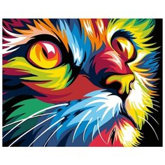 Картина по номерам Живопись по Номерам "Радужный котик", 40x50 см