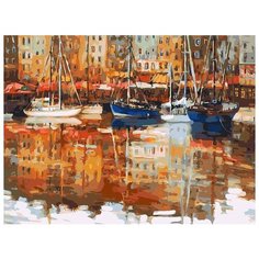 Картина по номерам "Теплый вечер в Онфлере", 30x40 см Белоснежка