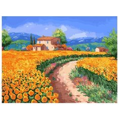 Картина по номерам "Поле с подсолнухами", 30x40 см Белоснежка