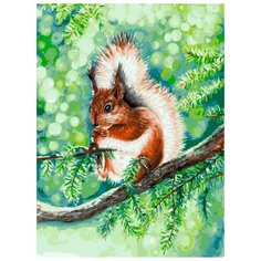 Картина по номерам "Белочка", 30x40 см Белоснежка