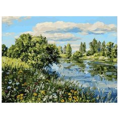 Картина по номерам "Летний день у реки", 30x40 см Белоснежка