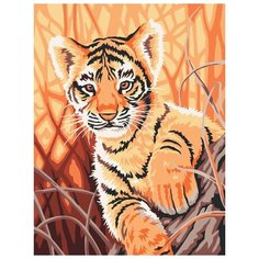 Картина по номерам Белоснежка "Тигренок в джунглях 2", 30x40 см