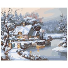 Картина по номерам Живопись по Номерам "Домик в зимнем лесу", 40x50 см