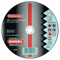 Отрезной круг Metabo FLEXIARAPID 150X1,6X22,23, INOX, TF 41 (616183000)