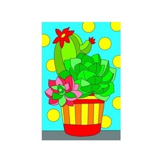 Алмазная мозаика "Яркий кактус" Рыжий Кот AS1018/РК