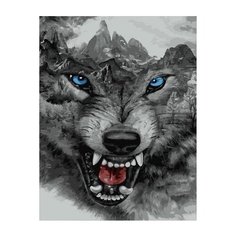 Картина по номерам Paintboy GX 39189 Ярость волка , холст на подрамнике 40х50см