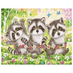 Картина по номерам GX 38897 Дружные енотики 40*50 Paintboy