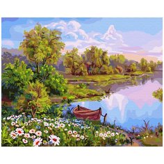 Картина по номерам Paintboy, GX29372 "Лодка на берегу" 40х50см