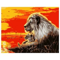 Картина по номерам GX 39171 Лев на закате 40*50 Paintboy