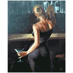 Картина по номерам Paintboy, GX33818 "Девушка с бокалом мартини" 40х50см
