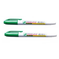 Маркер для магнитно-маркерных досок Crown "Multi Board Slim" КОМПЛЕКТ ИЗ 2 ШТУК зеленый, 2 мм (тонкий корпус)
