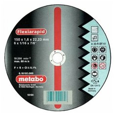 Отрезной круг Metabo FLEXIARAPID 150X1,6X22,23, INOX, TF 41 (616183000)