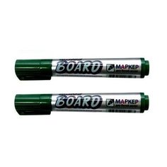 Маркер для белых досок Crown "Multi Board" КОМПЛЕКТ ИЗ 2 ШТУК зеленый, 3 мм (ТОЛСТЫЙ КОРПУС)