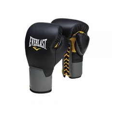 Перчатки тренировочные на шнуровке Everlast Pro Leather Laced 12oz черн.