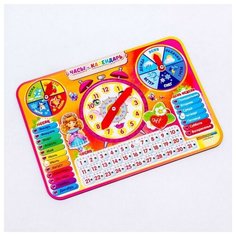 Развивающее пособие из дерева Часы-календарь 3 Woodland