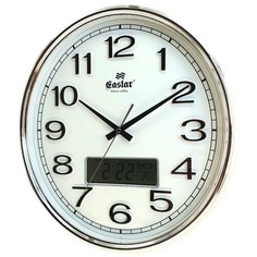 Часы настенные большие овальные с календарем и термометром Gastar T 5130 S размер 38х42 см