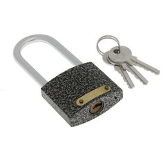 Замок навесной "Фабрика Замков" 303F-50L, длинная дужка, d=6.9 мм,3 ключа ,картонная коробка 3775724