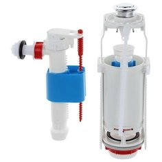 Арматура для смывных бачков "АНИ" WC8010C, с боковой подводкой 1/2", кнопка цвета хром 1339300