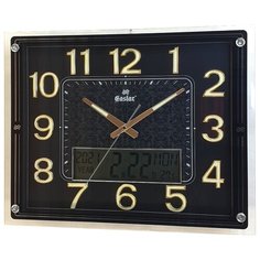 "Настенные часы большие с календарем и термометром Gastar T 591 YG B размер 45х35,5 см"