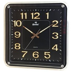 Настенные часы кварцевые время вслух Gastar 860 YG B циферблат и стрелки со светонакопителем размер 38х39 см