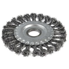 Щетка металлическая для УШМ LOM, плоская, посадка 22 мм, крученая проволока, 125 мм 2767946