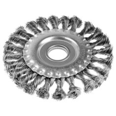 Щетка металлическая для УШМ TUNDRA, плоская, посадка 22 мм, крученая проволока, 125 мм 1032370