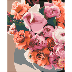 Картина по номерам HOBRUK "Розовый букет" 40*50см