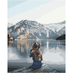 Картина по номерам HOBRUK "Девушка в горах" 40*50см