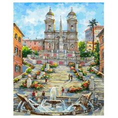 Набор для творчества Белоснежка картина по номерам на холсте Рим. Испанская лестница 40 на 50 см