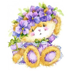 Алмазная мозаика "Милый мишка 18 цв. Рыжий кот