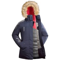 Парка теплая водонепроницаемая для походов для девочек 7–15 лет SH500 U-WARM, размер: 149-159 CM 12-13, цвет: Синий Графит/Синий Графит/Клубнично-Розовый QUECHUA Х Декатлон Decathlon