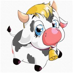Картина по номерам Molly 20х20 см Маленькая буренка