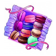 Алмазная мозаика "Яркие макаруны"20 цв. Рыжий кот