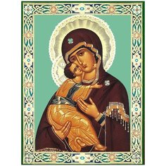 Алмазная мозаика Molly 30х40 см Владимирская Божия Матерь квадратные мозаичные элементы без подрамника