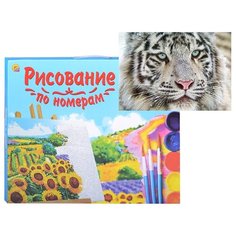 Картина по номерам Рыжий кот Холст с красками, 22*30 см, Белый тигр (HS206)