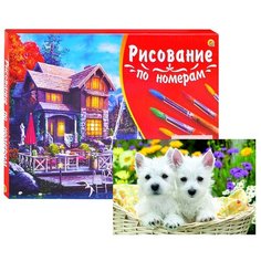 Холст с красками по номерам Рыжий кот Палитра, 40*50 см, Щенки терьера, 20 цветов (Х-5276)