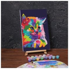 Картина по номерам Школа талантов на холсте, с подрамником, "Котенок", 20*30 см