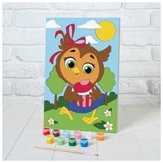 Картина по номерам Школа талантов "Сова с кексом", 20*30 см