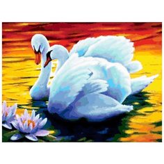 Картина стразами Лебеди 30 x 40 см Ah26001 Алмазное хобби