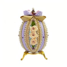 Набор для творчества декоративное яйцо Винтажный горошек 11 см FS-144 ФИЛИГРИС