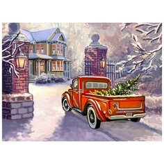 Картина стразами Приближение рождества 40 x 30 см Ah5479 Алмазное хобби