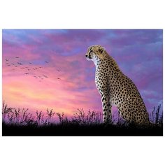 Картина стразами Леопард на закате 40 x 60 см Ah5304 Алмазное хобби