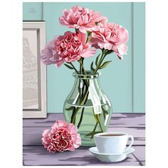 Картина стразами Нежные гвоздики 30 x 40 см Ah5300 Алмазное хобби
