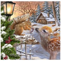 Картина стразами Давай дружить 40 x 40 см Ah5462 Алмазное хобби