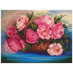 Картина стразами Роскошные пионы 30 x 40 см Ah5401 Алмазное хобби